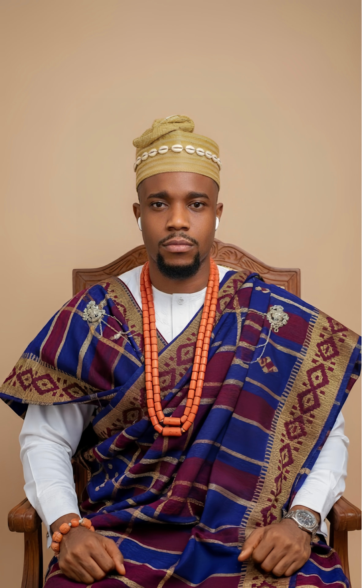 Thèo Olele, Founder & CEO of ACA Media Group, in traditional attire